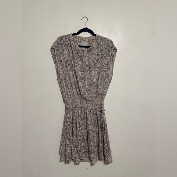 Rails Angelina Linen Mini Dress in Sand Cheetah size Large Beige Tan - Picture 3 of 7